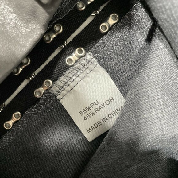 NWT $128 LF Seek Label Faux Leather Hook & Eye Side Skirt Grey [ Medium ]‎ #3920 - Picture 12 of 12